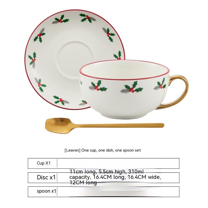 Ins Christmas Ceramic Cup Dish Kitchen Gadgets