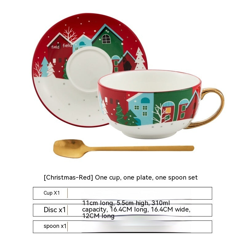 Ins Christmas Ceramic Cup Dish Kitchen Gadgets